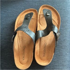 Valentino Black and Tan Sandals